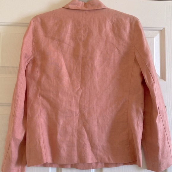 GAP Linen Blazer Blouse Women’s S Peach/Pink Pockets Lagenlook Preppy academia - Picture 2 of 9